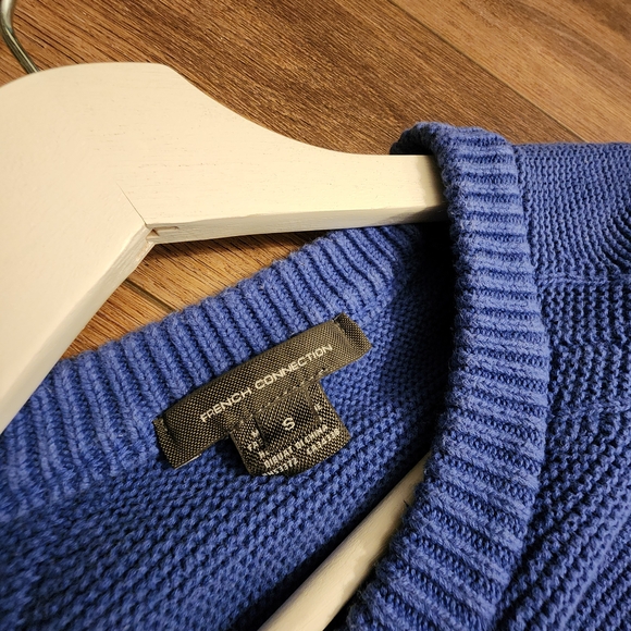 French Connection Blue Knit Pullover, 100% Cotton - Picture 5 of 6